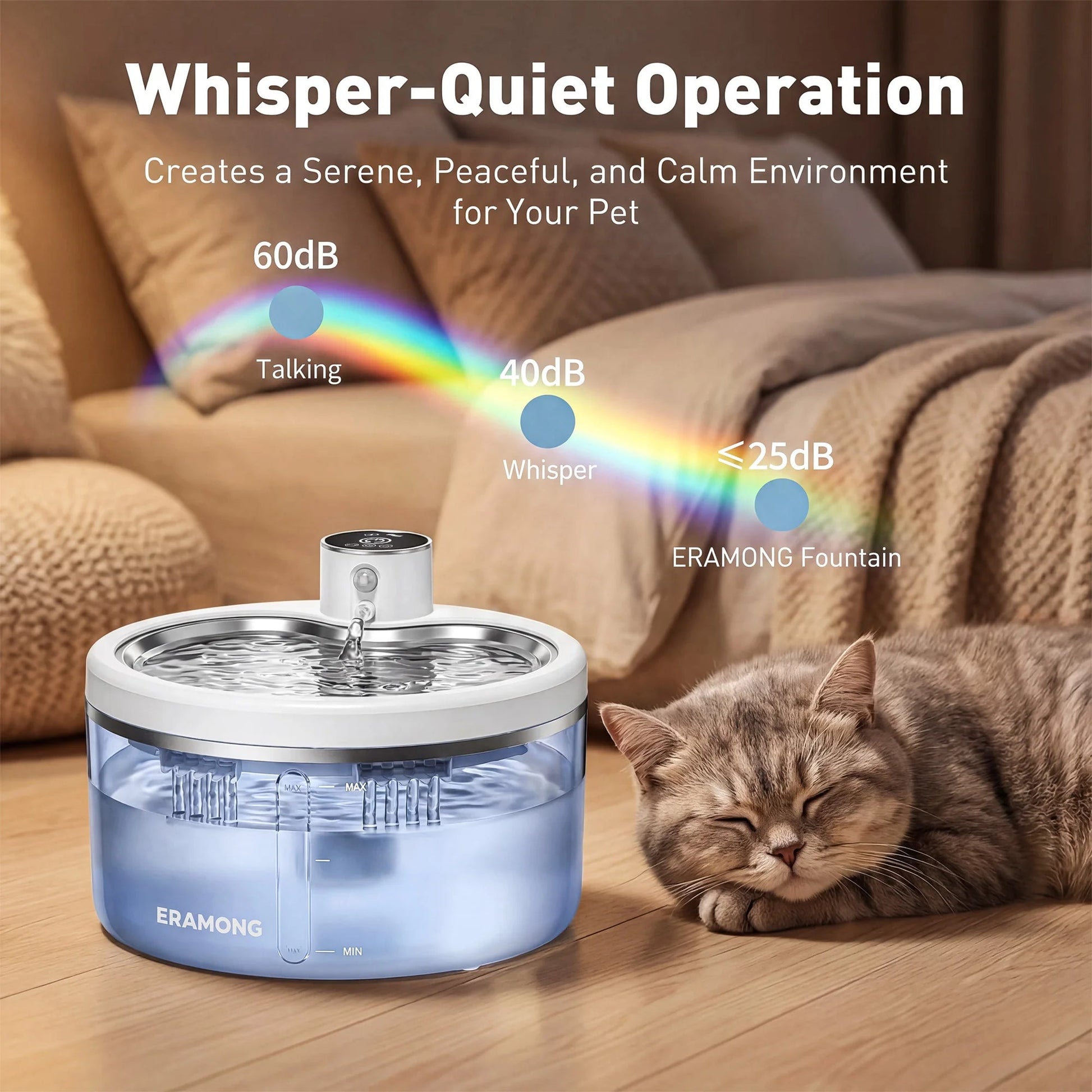Petzrella 2.5L Smart Cat Water Fountain – Motion Sensor & Filter - Petzrella Kft.
