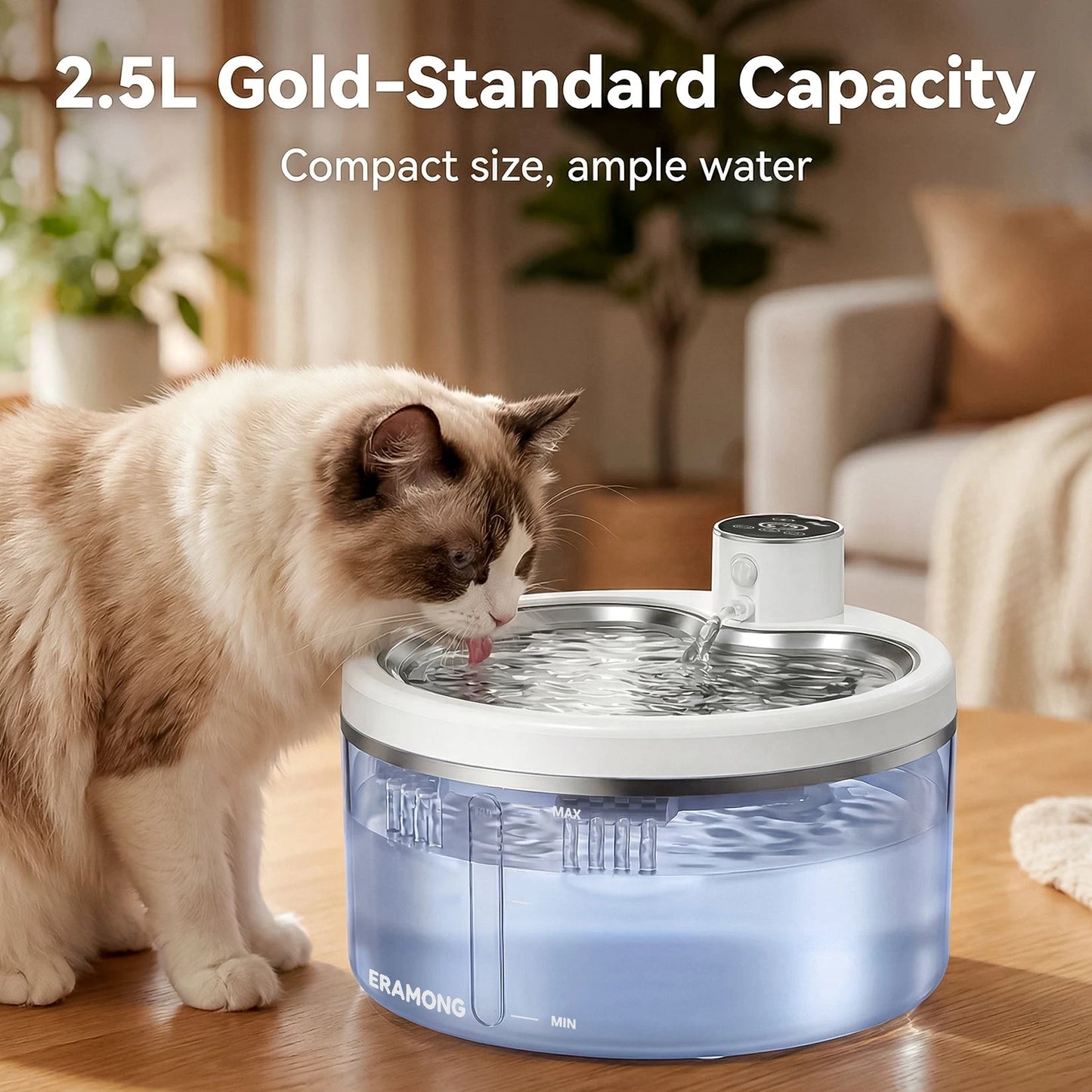 Petzrella 2.5L Smart Cat Water Fountain – Motion Sensor & Filter - Petzrella Kft.
