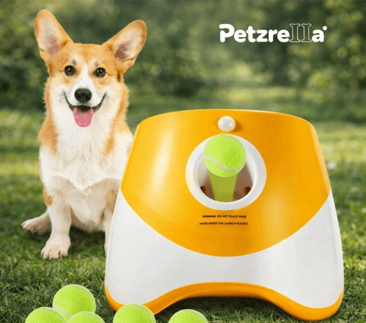 Petzrella Automatic Tennis Ball Launcher for Dogs – Orange