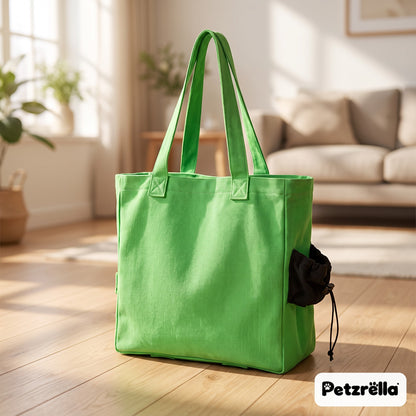 Green Petzrella canvas cat carrier bag with side head opening