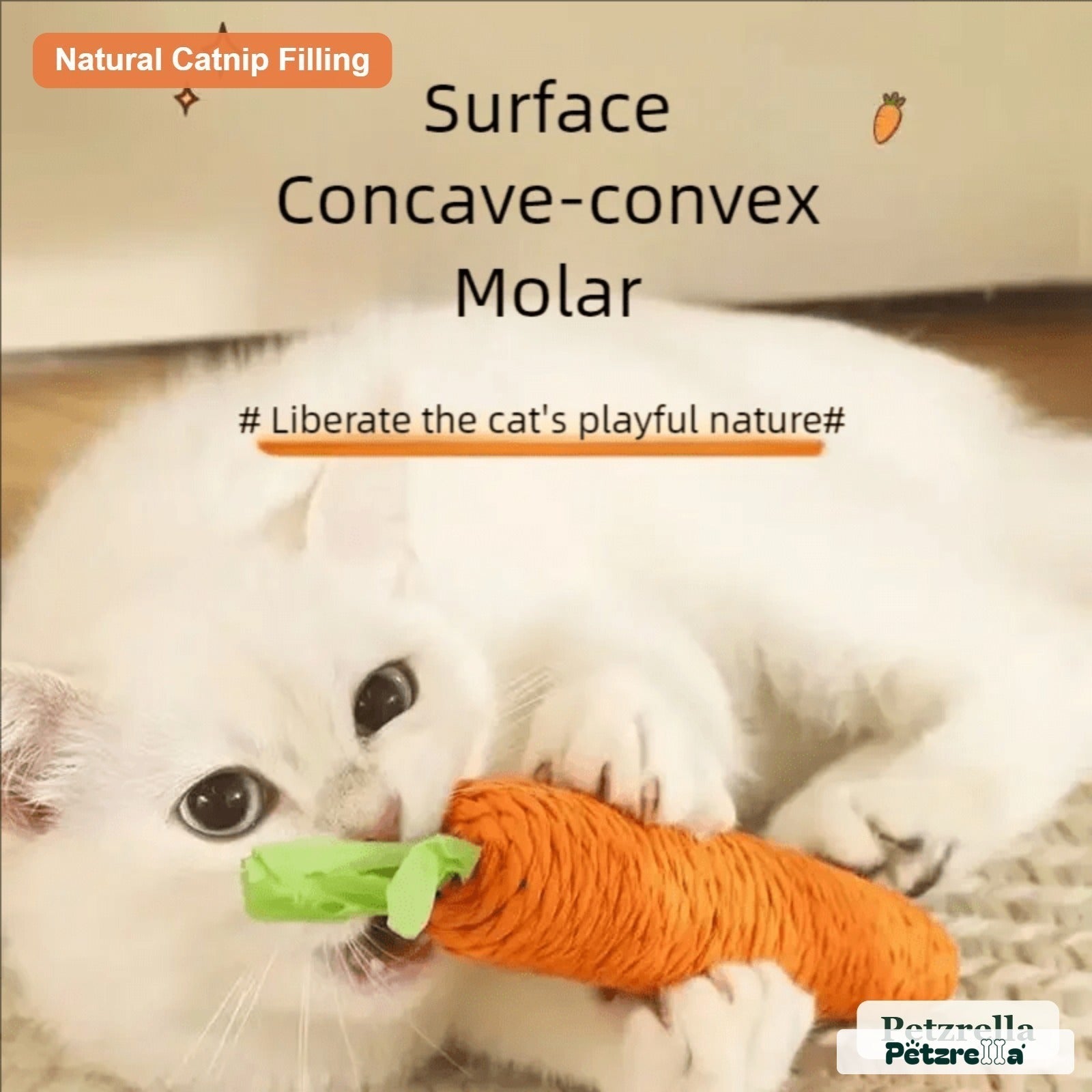 Petzrella Carrot Chew Toy for Cats - Petzrella Kft.
