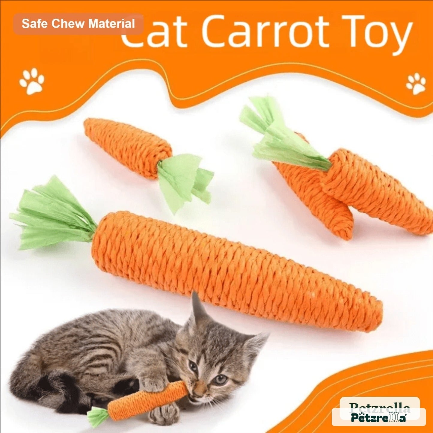 Petzrella Carrot Chew Toy for Cats - Petzrella Kft.