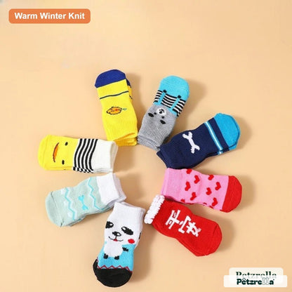 Petzrella Cartoon Knitted Winter Pet Socks - Petzrella Kft.