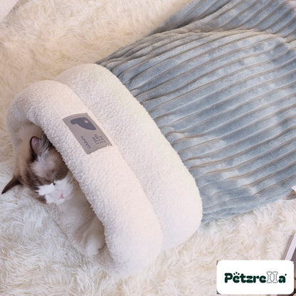 Petzrella Plush Cat Cave Bed – Blue