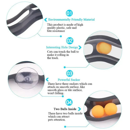 Petzrella Cat Track Ball Toy with Suction Cup - Petzrella Kft.
