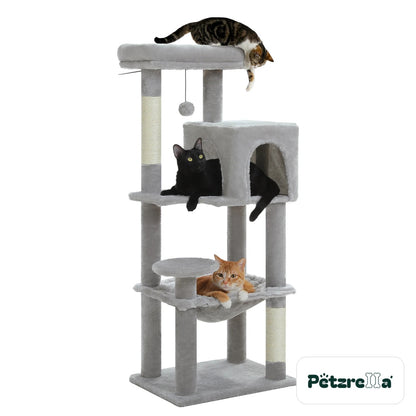 Petzrella cat tree 113 cm 5 levels light grey