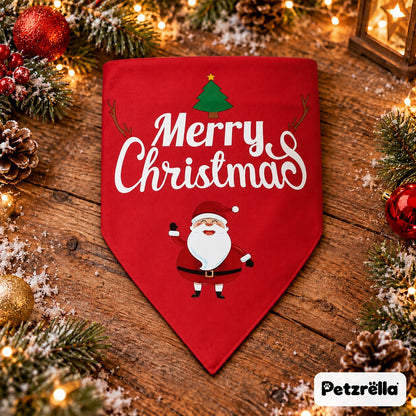 Petzrella Christmas Dog Bandana – Red Santa design