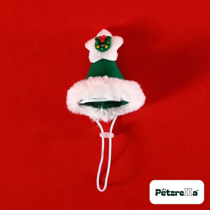Petzrella green Christmas hat for cats with star