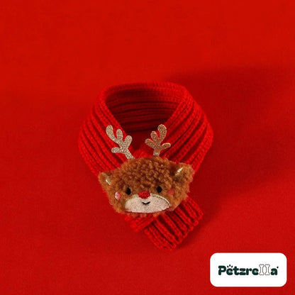 Petzrella Christmas scarf size S red with reindeer