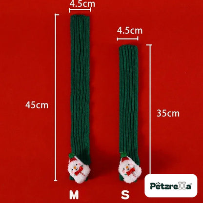 Petzrella Christmas scarf sizes – M 45 cm and S 35 cm long, 4.5 cm wide