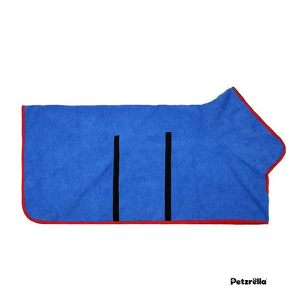 Petzrella microfibre dog bathrobe in blue
