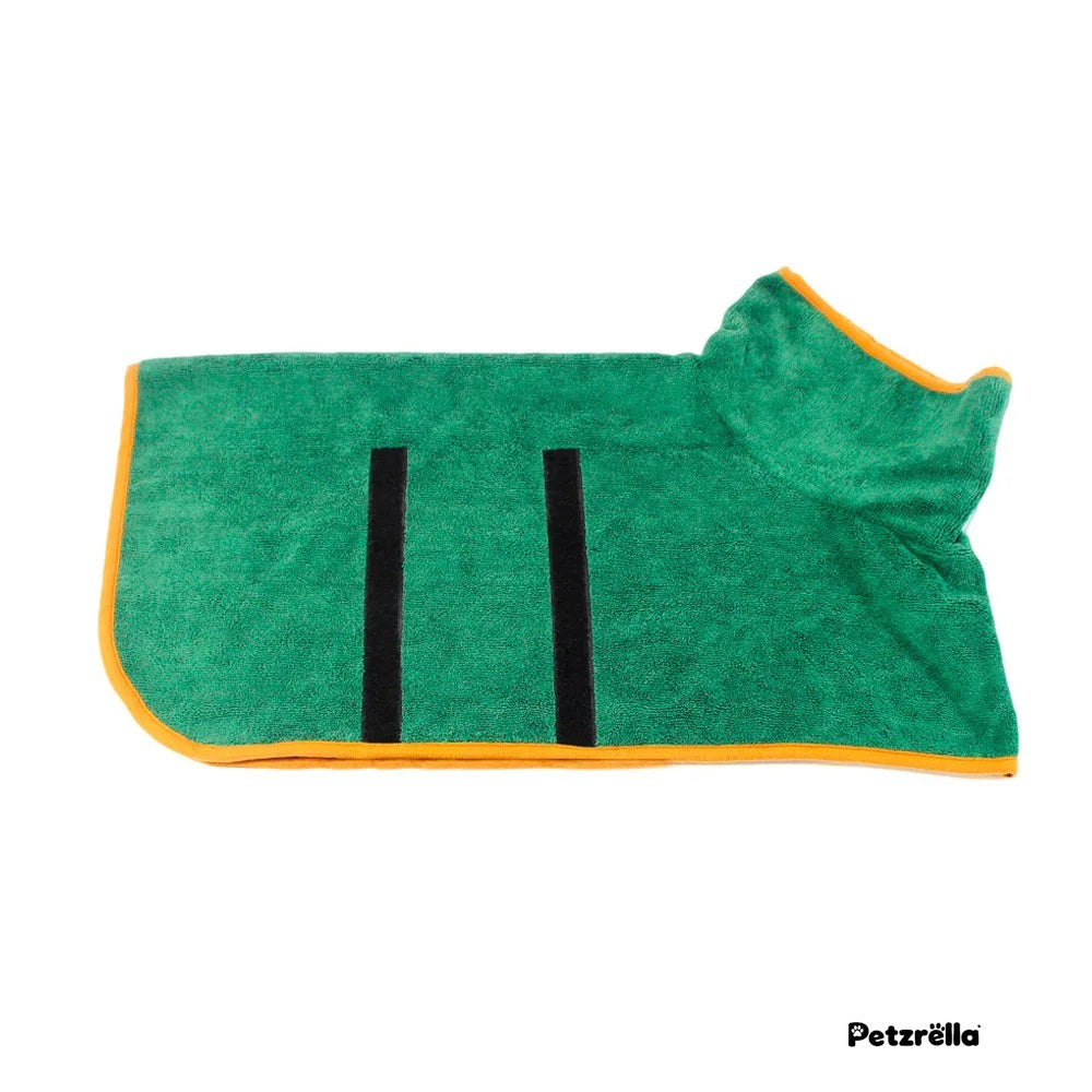 Petzrella microfibre dog bathrobe in green