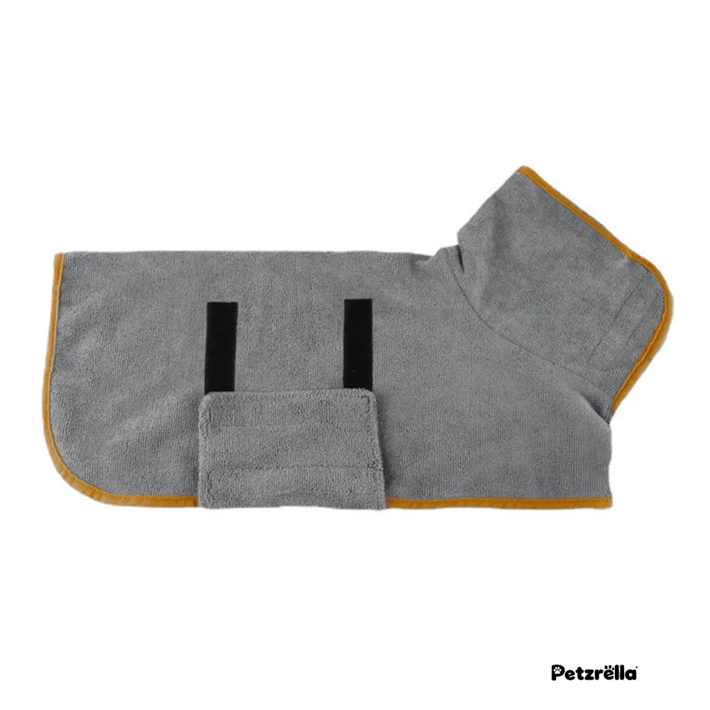 Petzrella microfibre dog bathrobe in grey