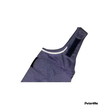 Reflective strip at the neck of the Petzrella dog calming vest