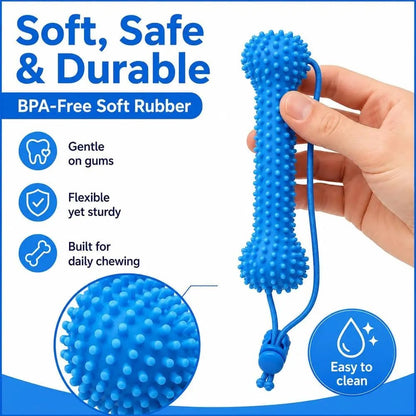 Petzrella Dog Dental Chew Toy with Rope – Bite-Resistant PVC Toothbrush - Petzrella Kft.