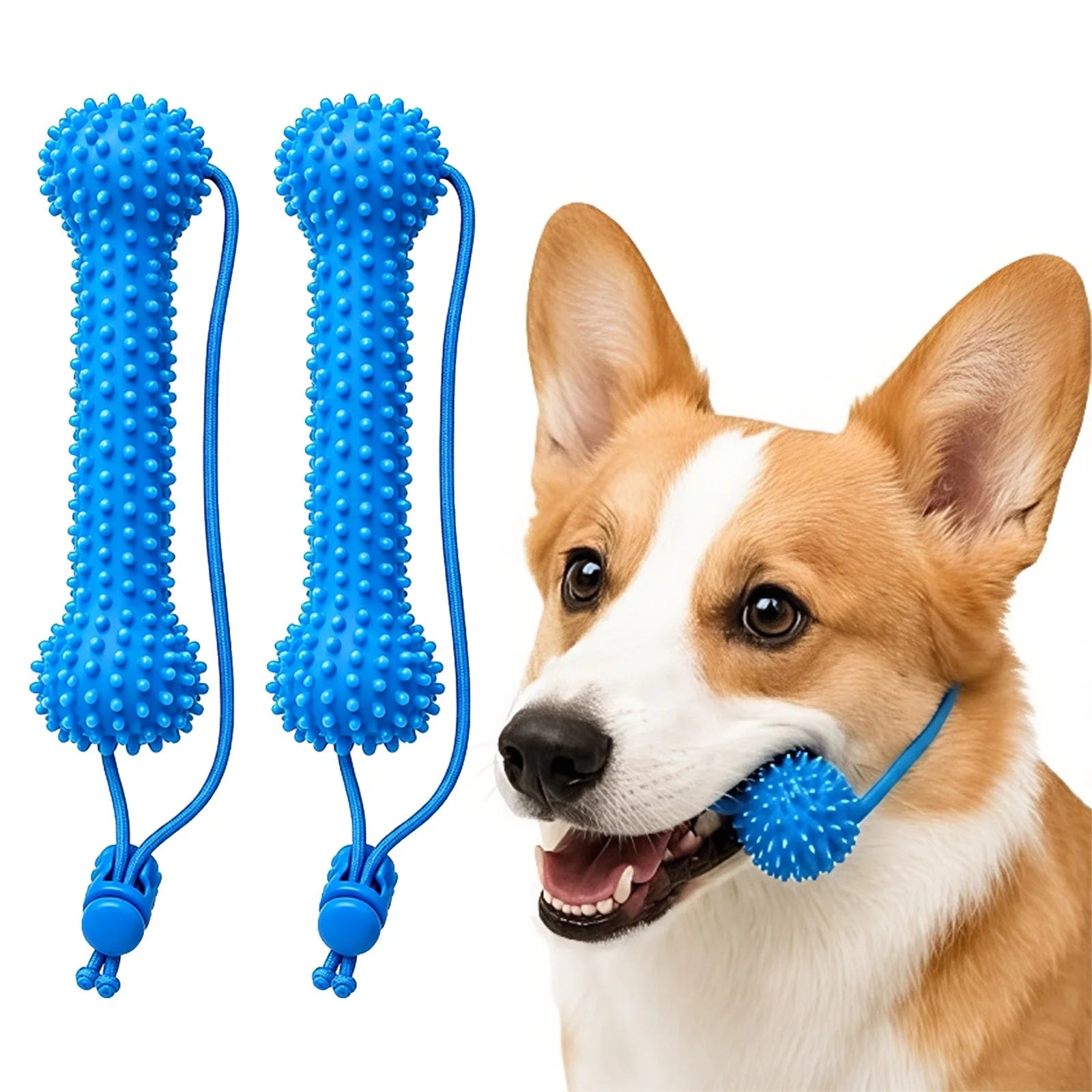 Petzrella Dog Dental Chew Toy with Rope – Bite-Resistant PVC Toothbrush Toy for Dogs - Petzrella Kft.