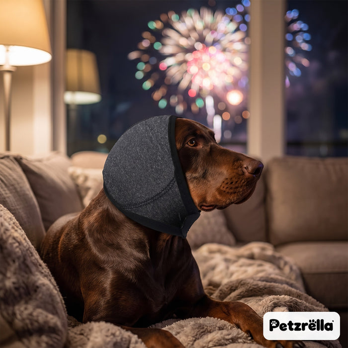 Petzrella Dog Ear Muffs – Calming Noise Hood for Anxious Dogs