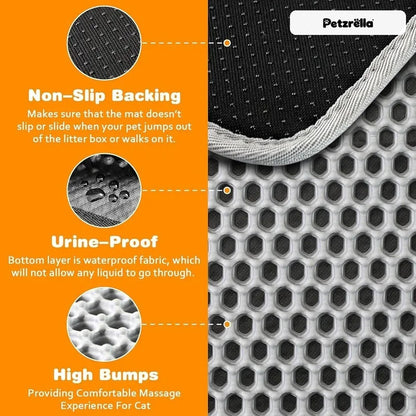Non-slip, urine-proof cat litter mat