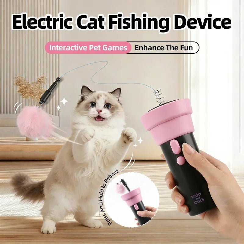 Petzrella Electric Cat Wand Toy – USB Rechargeable Auto-Retract - Petzrella Kft.