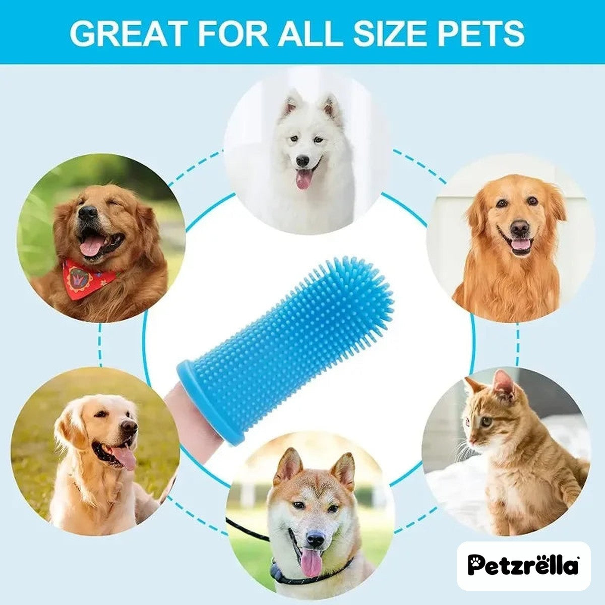 Petzrella finger toothbrush for dogs and cats of all sizes