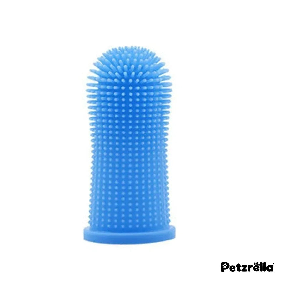 Petzrella silicone finger toothbrush in blue