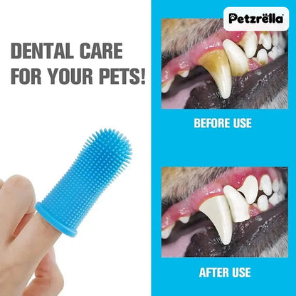 Petzrella finger toothbrush for dog and cat dental care
