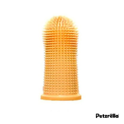 Petzrella silicone finger toothbrush in orange