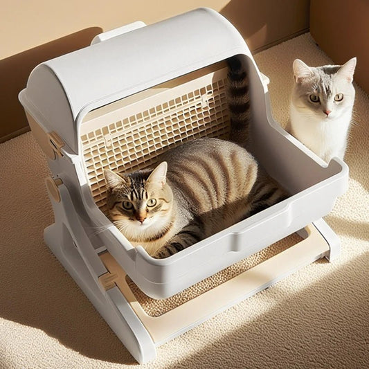 Petzrella Foldable Semi-Automatic Cat Litter Box – Large, Portable & Easy to Clean - Petzrella Kft.