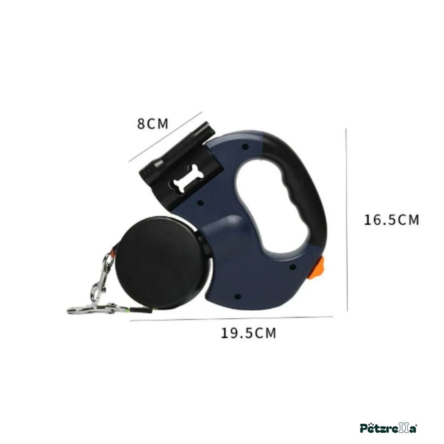 Petzrella Auto-Retractable Double Dog Leash 3M LED