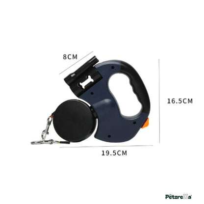 Petzrella Auto-Retractable Double Dog Leash 3M LED