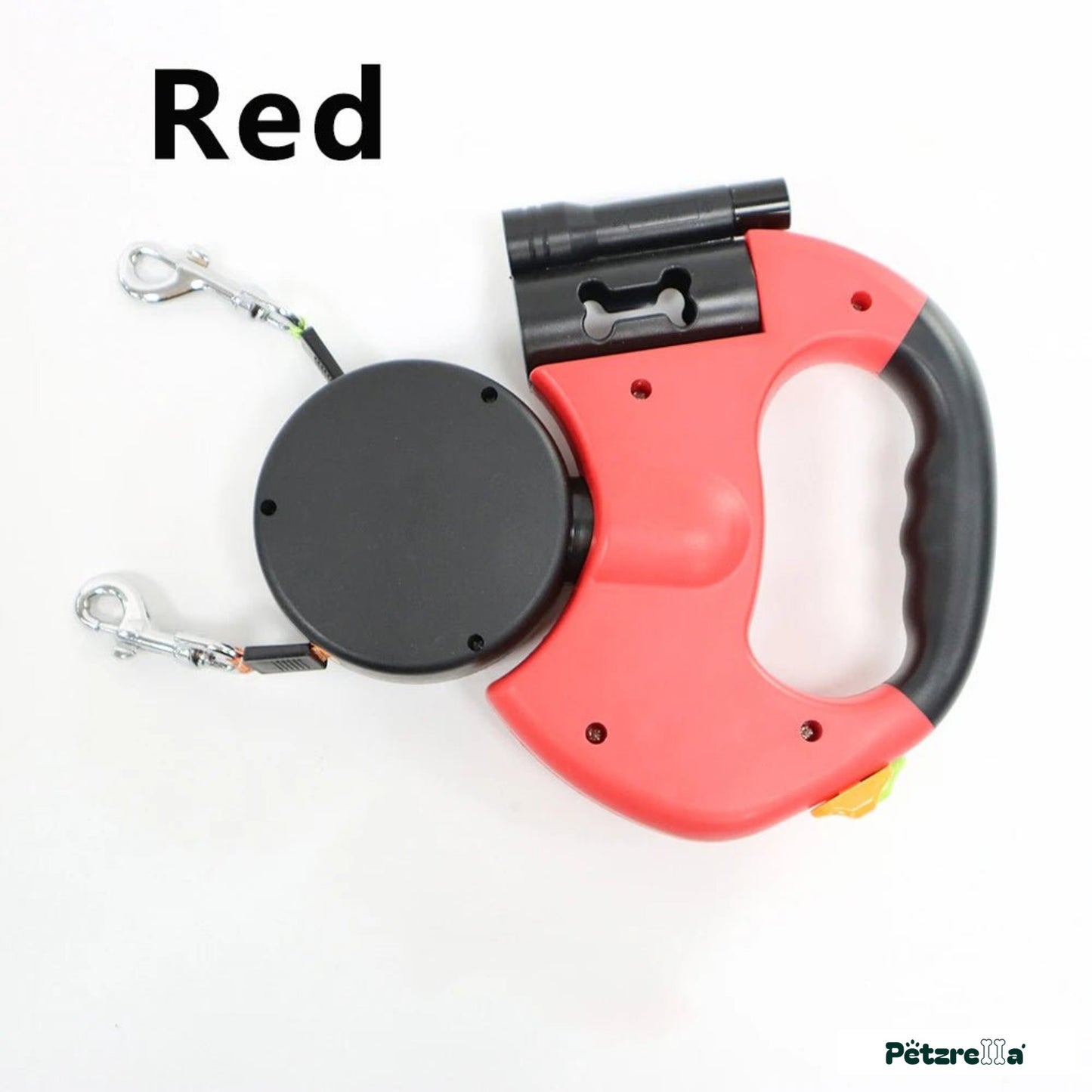 Petzrella Auto-Retractable Double Dog Leash 3M LED
