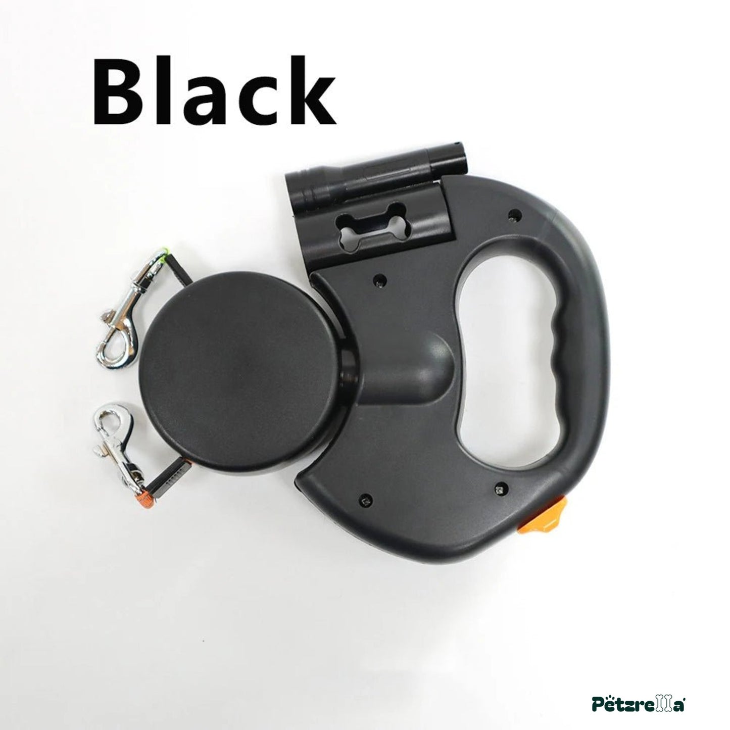 Petzrella Auto-Retractable Double Dog Leash 3M LED
