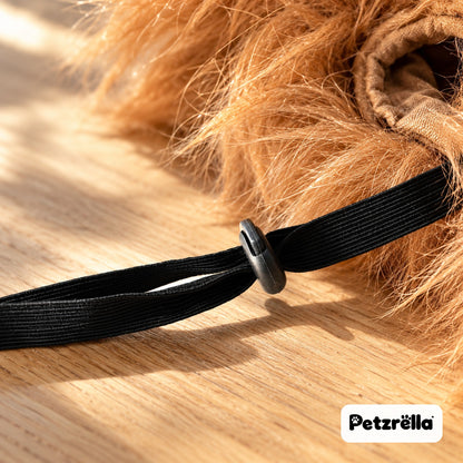 Petzrella lion mane elastic chin strap with toggle, detail