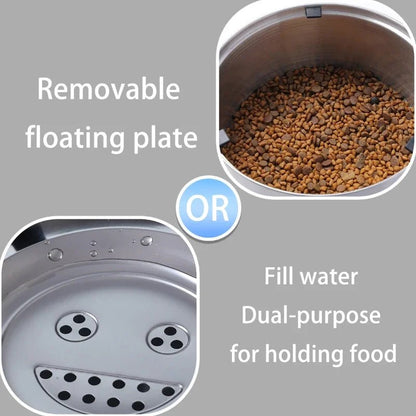 Petzrella No-Spill Floating Pet Water Bowl – Stainless Steel - Petzrella Kft.
