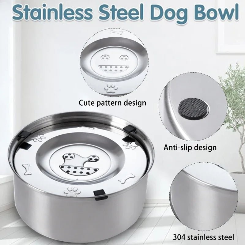 Petzrella No-Spill Floating Pet Water Bowl – Stainless Steel - Petzrella Kft.
