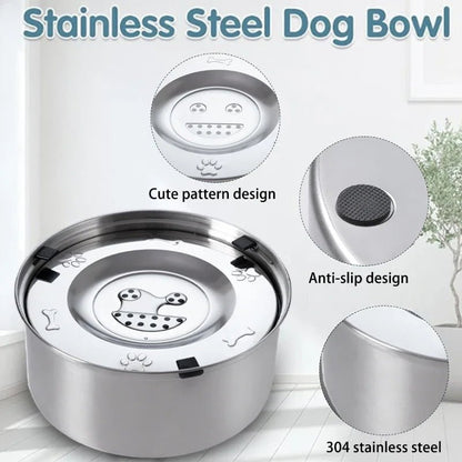 Petzrella No-Spill Floating Pet Water Bowl – Stainless Steel - Petzrella Kft.