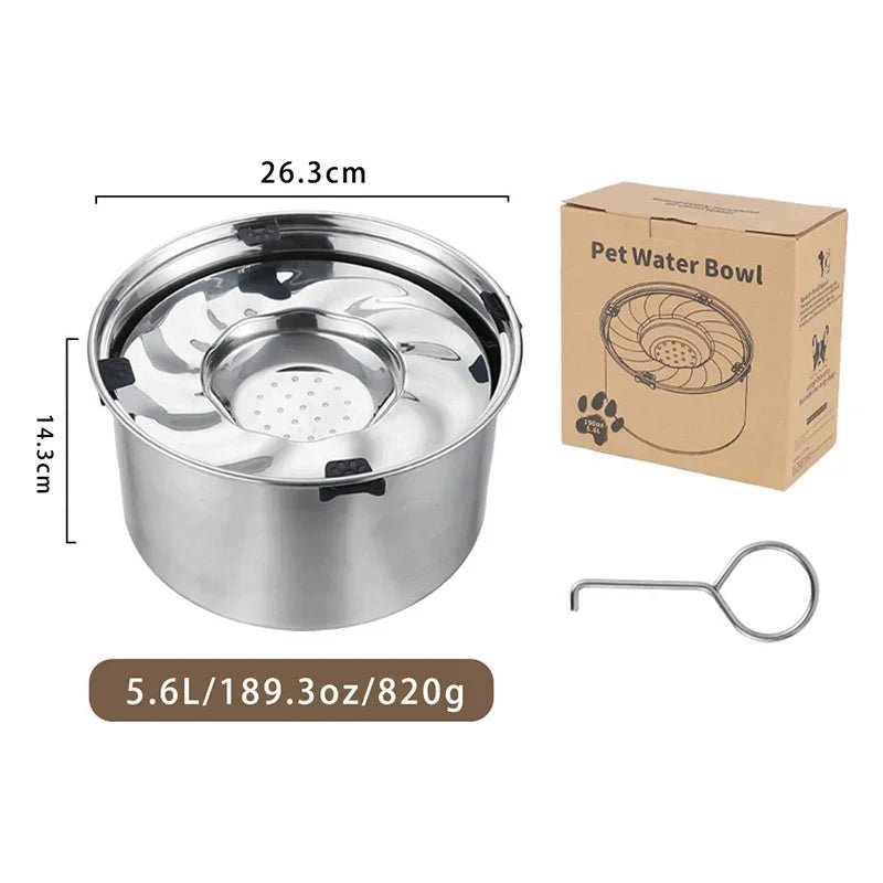 Petzrella No-Spill Floating Pet Water Bowl – Stainless Steel - Petzrella Kft.