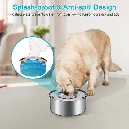 Petzrella No-Spill Floating Pet Water Bowl – Stainless Steel - Petzrella Kft.