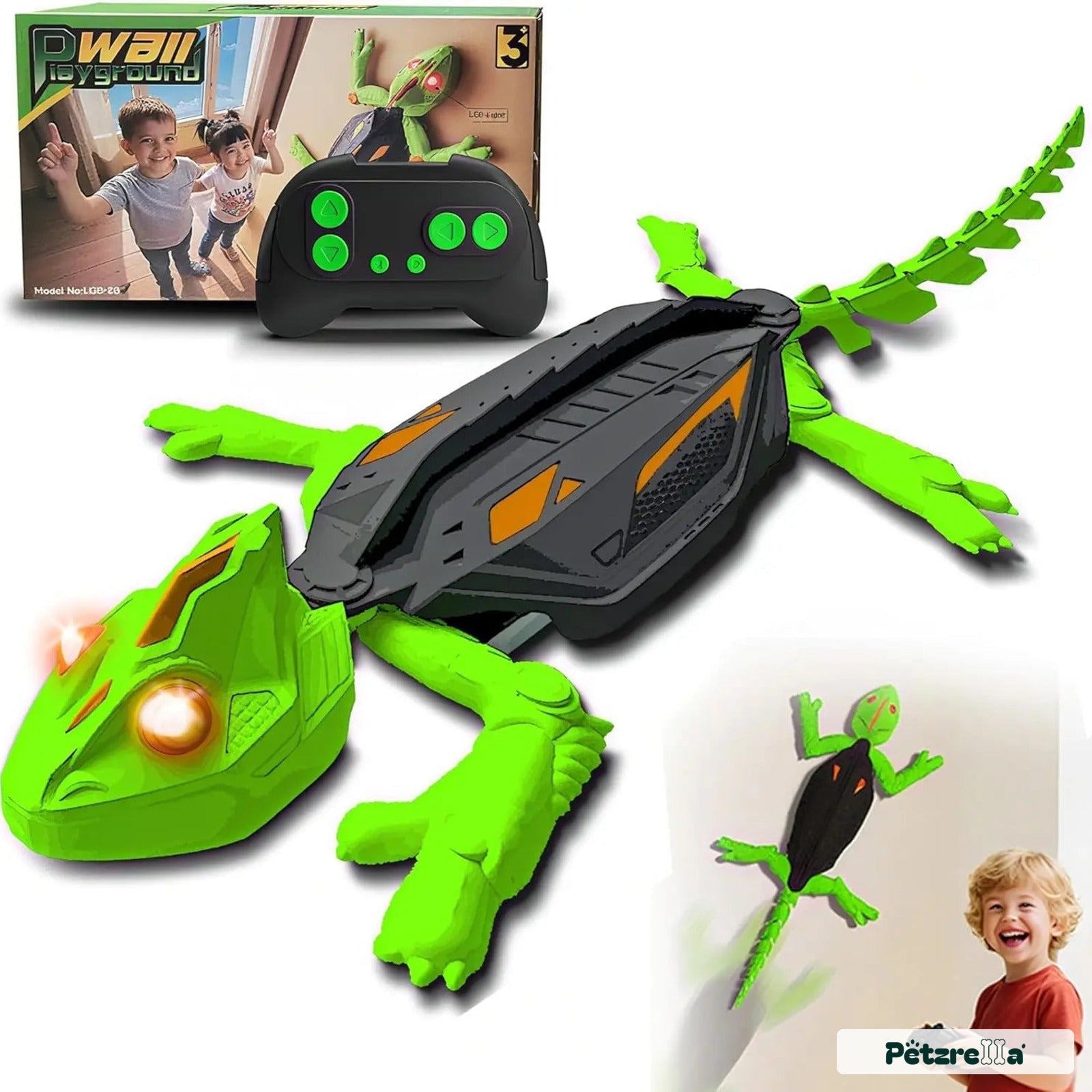 Petzrella RC Gecko Wall Climber Cat Toy – LED Eyes - Petzrella Kft.