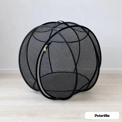 Petzrella Rolling Cat Ball pop-up mesh playpen in black