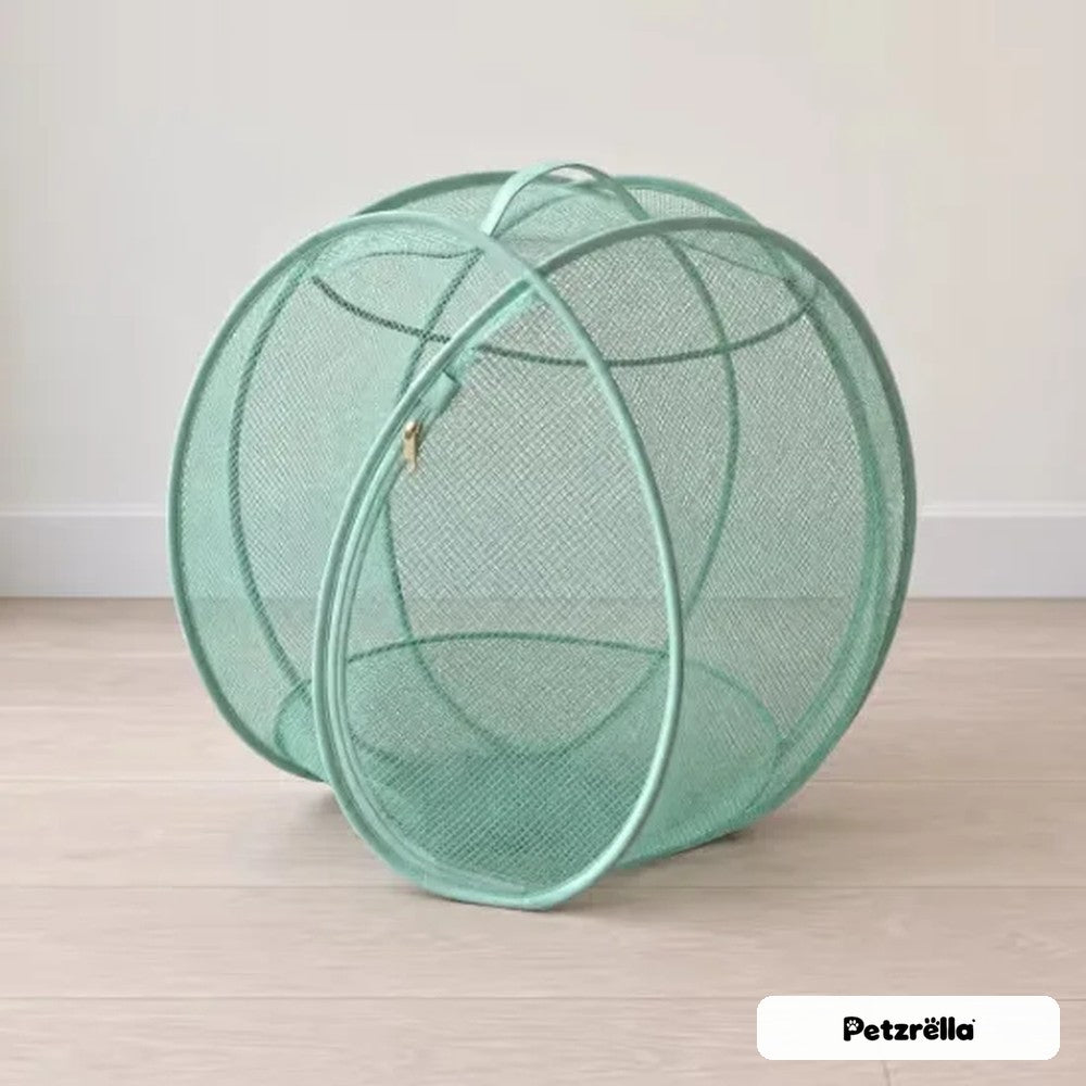 Petzrella Rolling Cat Ball pop-up mesh playpen in green