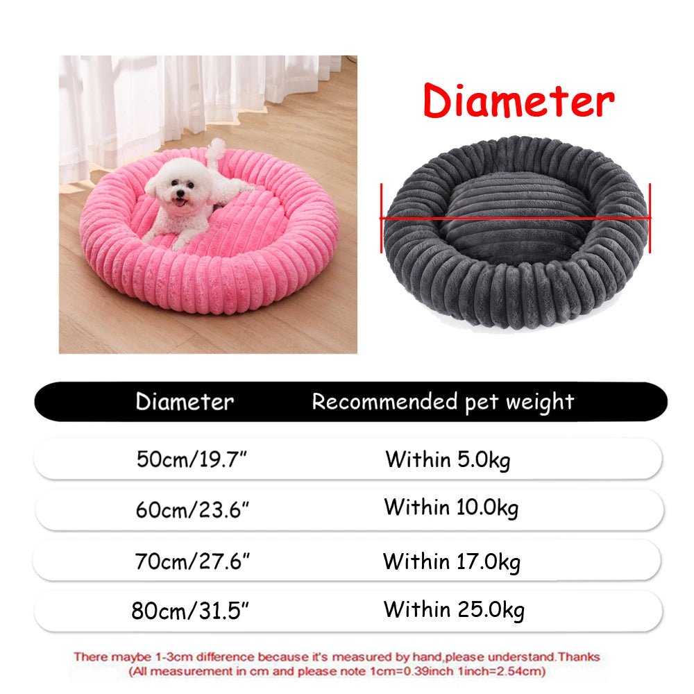 Petzrella Round Plush Pet Bed – 6 Sizes for Cats & Dogs - Petzrella Kft.