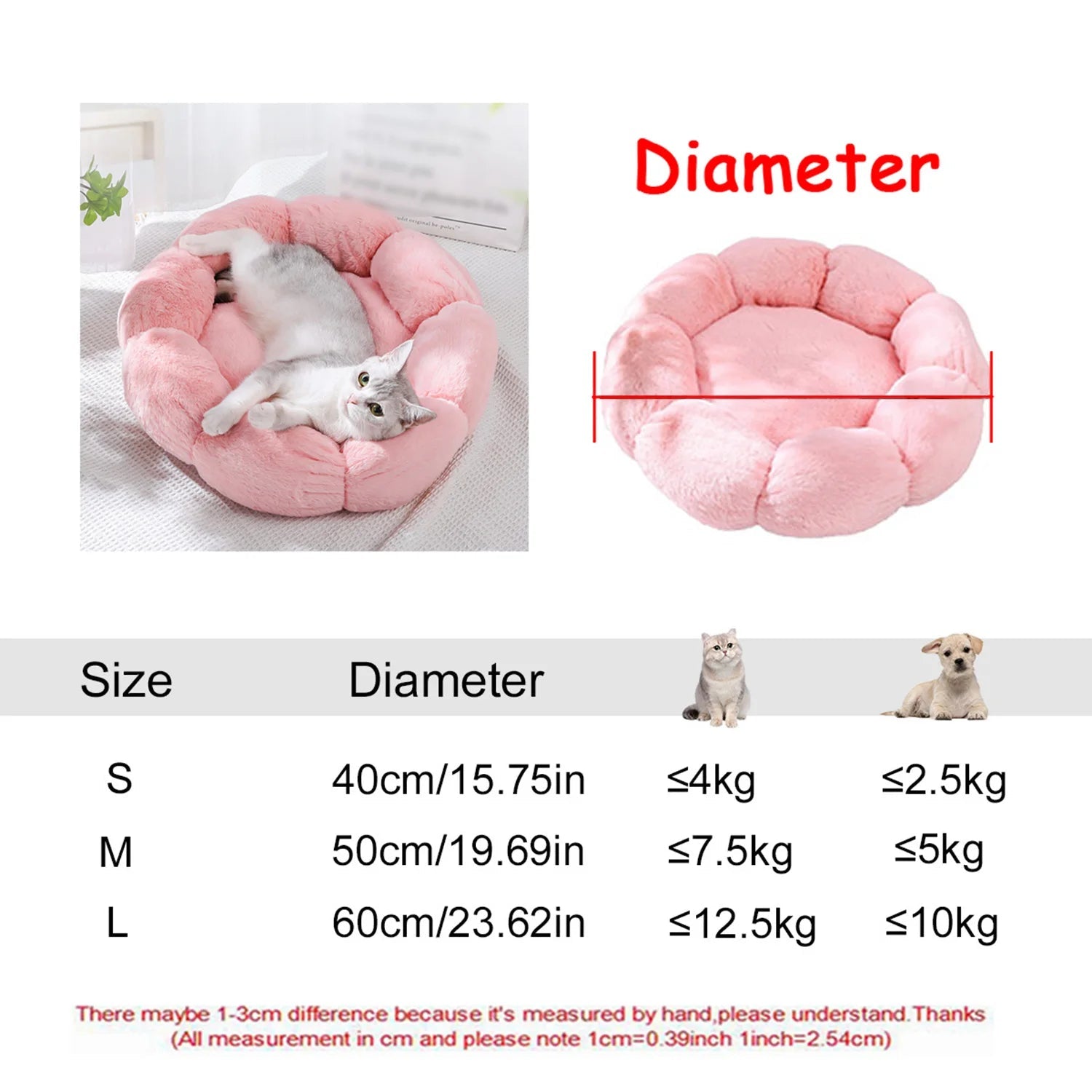 Petzrella Round Plush Pet Bed – 6 Sizes for Cats & Dogs - Petzrella Kft.