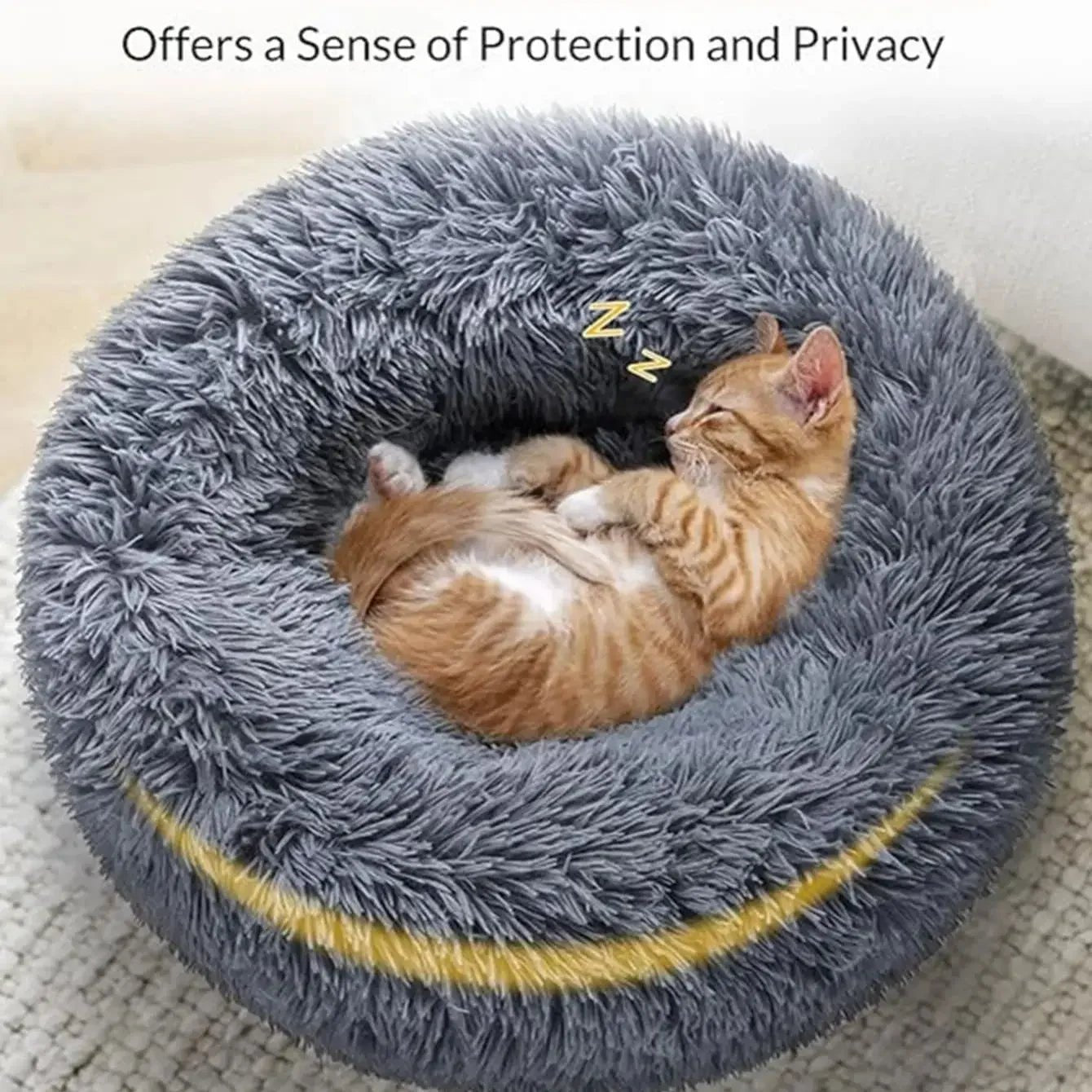 Petzrella Round Plush Pet Bed – 6 Sizes for Cats & Dogs - Petzrella Kft.
