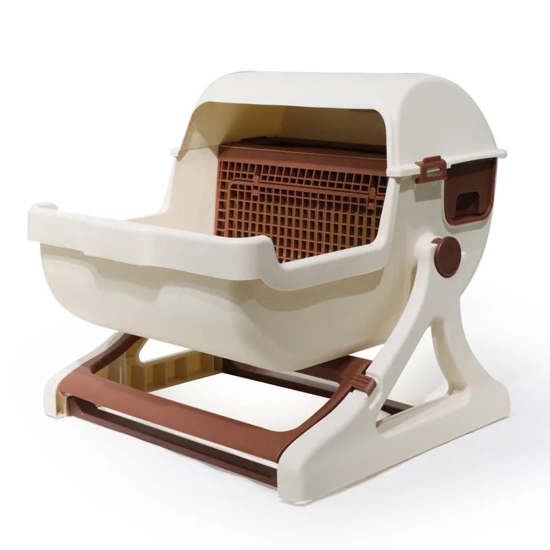 Petzrella Semi-Automatic Self-Cleaning Cat Litter Box – XXL Semi-Enclosed - Petzrella Kft.