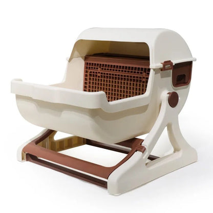 Petzrella Semi-Automatic Self-Cleaning Cat Litter Box – XXL Semi-Enclosed - Petzrella Kft.