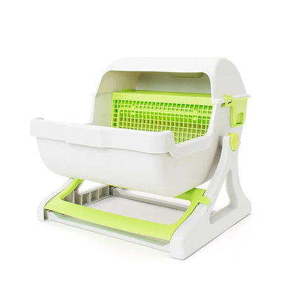 Petzrella Semi-Automatic Self-Cleaning Cat Litter Box – XXL Semi-Enclosed - Petzrella Kft.