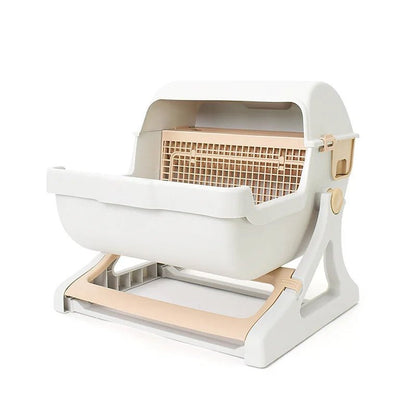 Petzrella Semi-Automatic Self-Cleaning Cat Litter Box – XXL Semi-Enclosed - Petzrella Kft.