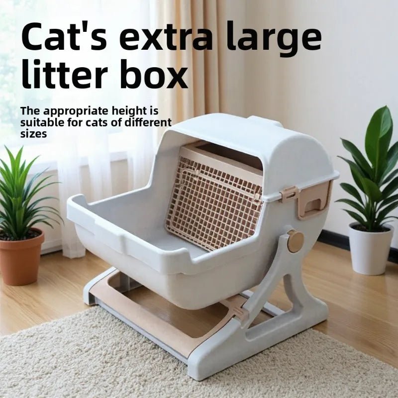 Petzrella Semi-Automatic Self-Cleaning Cat Litter Box – XXL Semi-Enclosed - Petzrella Kft.