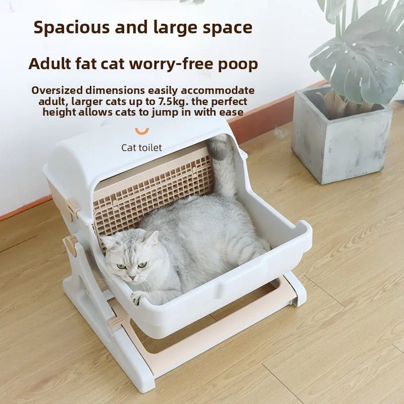 Petzrella Semi-Automatic Self-Cleaning Cat Litter Box – XXL Semi-Enclosed - Petzrella Kft.